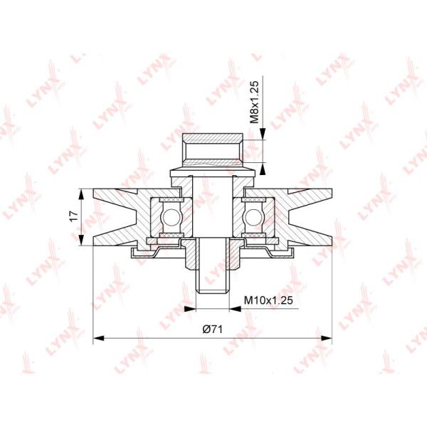LYNX - PB-5044 (Ролик натяжителя кондиционера)