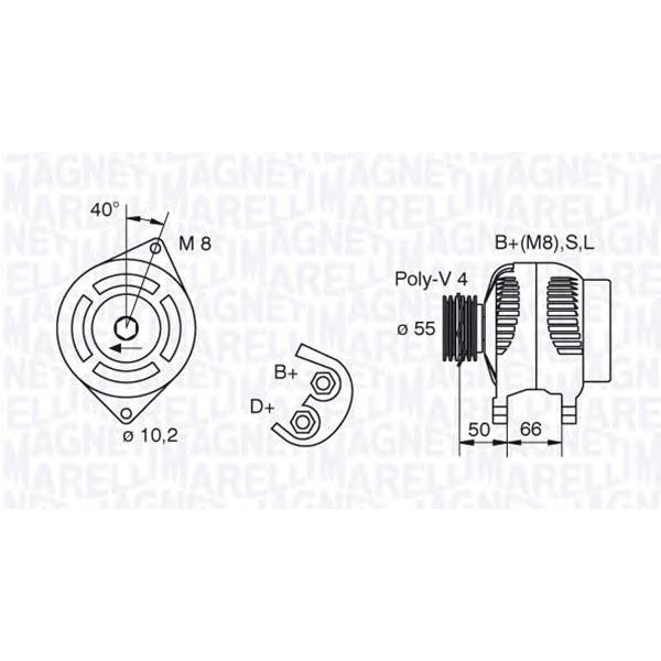 MAGNETI MARELLI - 063321607010 (Генератор 14V 75A)