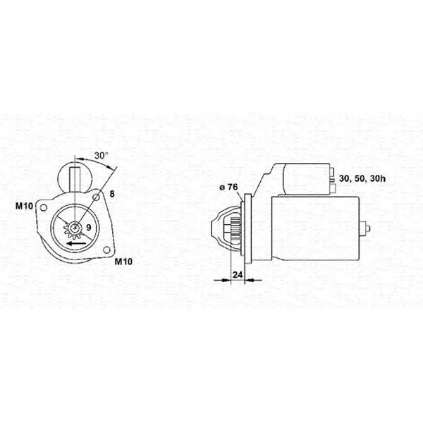 MAGNETI MARELLI - 943241170010 (Стартер 12V 1,4 Kw)