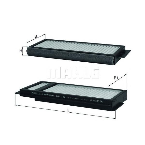MAHLE - LAK346/S (Фильтр салона угольный (упак.2шт.))