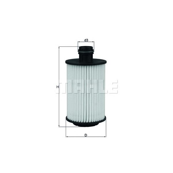 MAHLE - OX1012D (Фильтр масляный (сменный элемент) для Opel Antara 2.2D, Chevrolet Captiva 2.0D/2.2D)