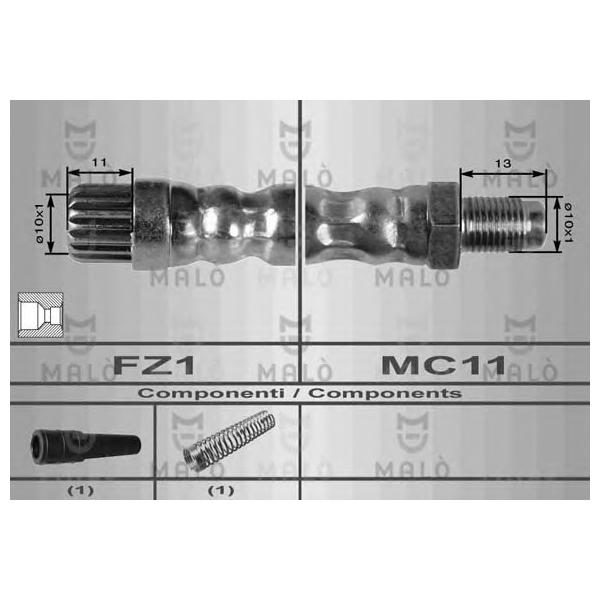 MALO - 8622 (Шланг тормозной передний PSA Peugeot 206)