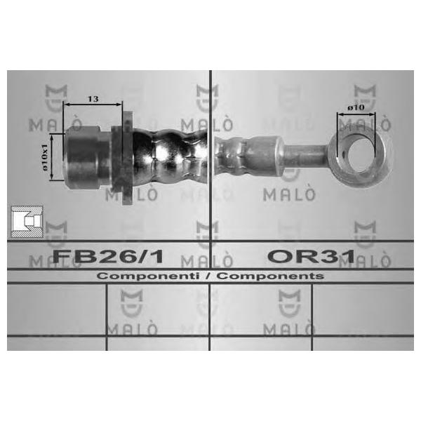 MALO - 80291 (80291, ШЛАНГ ТОРМОЗНОЙ MALO, ИТАЛИЯ)