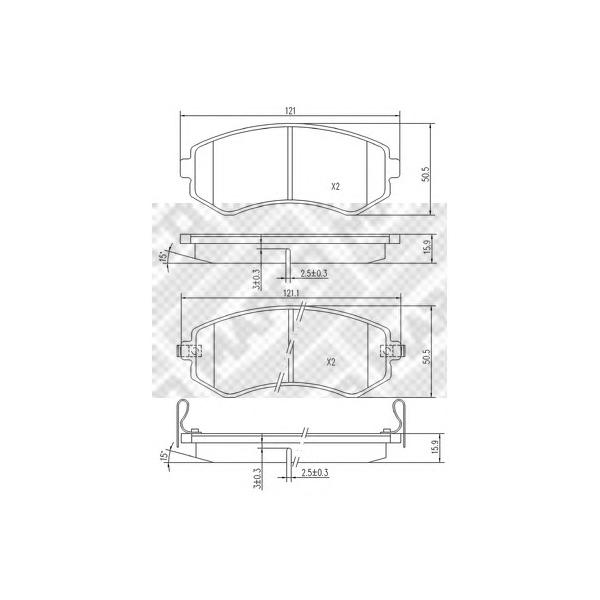MAPCO - 6810 (К-т торм. колодок Fr NI Almera N15 97-00)