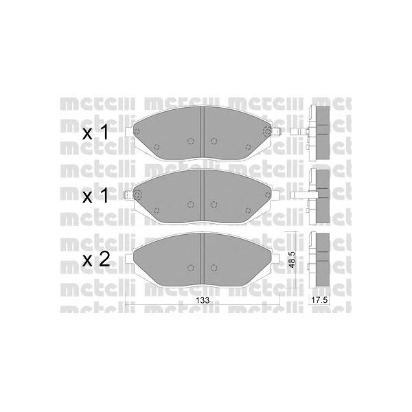 METELLI - 2209080 (К-т дисков. тормоз. колодок)