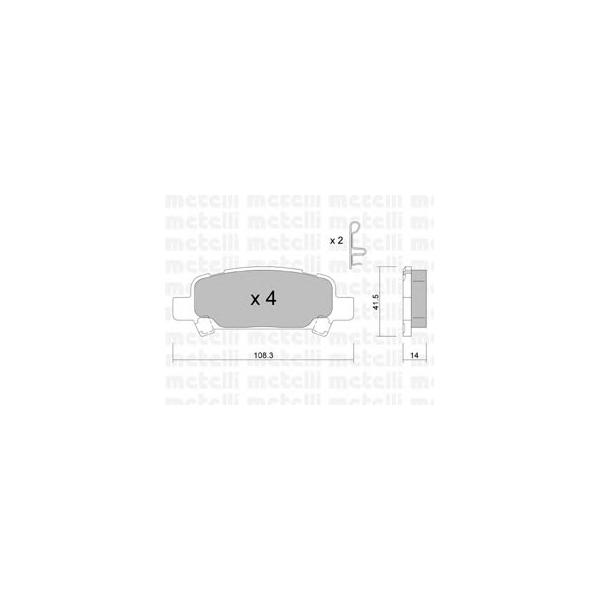 METELLI - 22-0414-0 (Комплект тормозных колодок, дисковый тормоз)