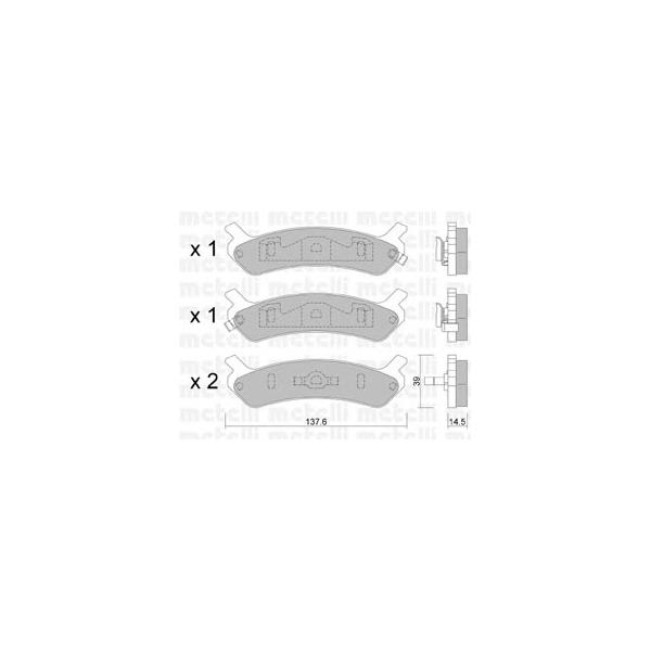 METELLI - 22-0505-0 (Комплект тормозных колодок, дисковый тормоз)
