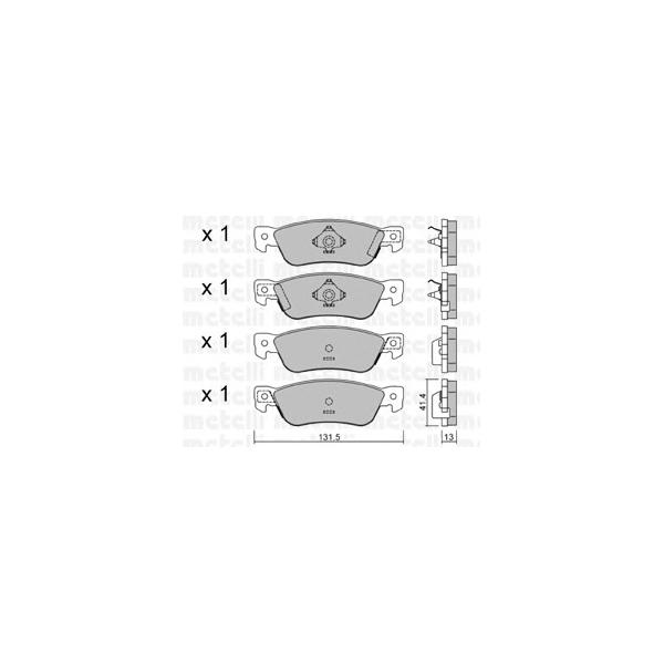 METELLI - 22-0359-0 (Комплект тормозных колодок, дисковый тормоз)