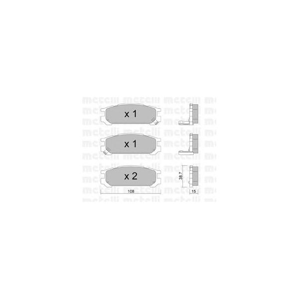 METELLI - 22-0204-0 (Комплект тормозных колодок, дисковый тормоз)