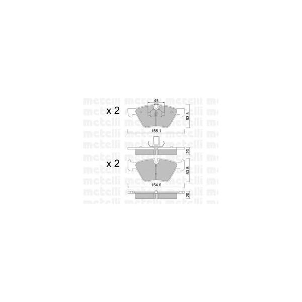 METELLI - 22-0557-3 (Комплект тормозных колодок, дисковый тормоз)