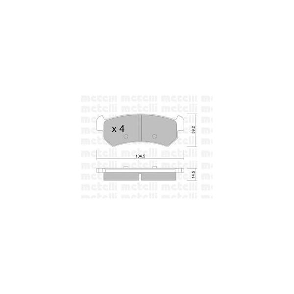 METELLI - 22-0511-0 (колодки дисковые (зад. острые ушки))