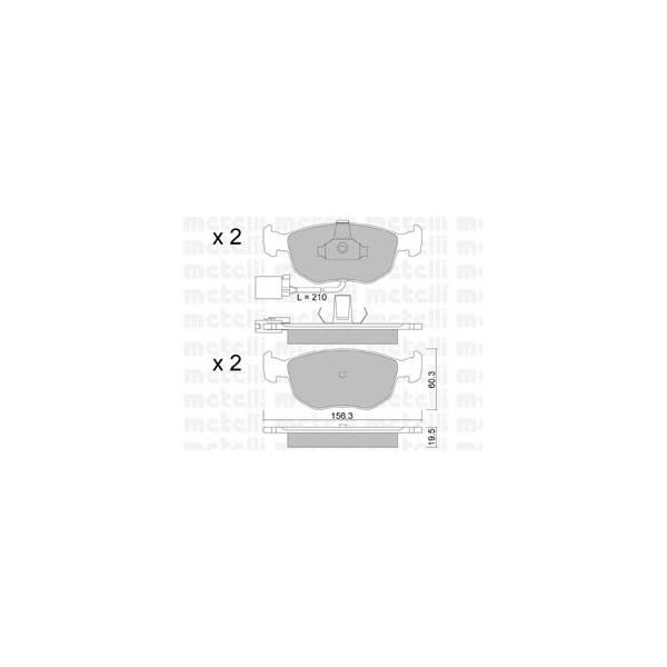 METELLI - 22-0656-1 (Комплект тормозных колодок, дисковый тормоз)