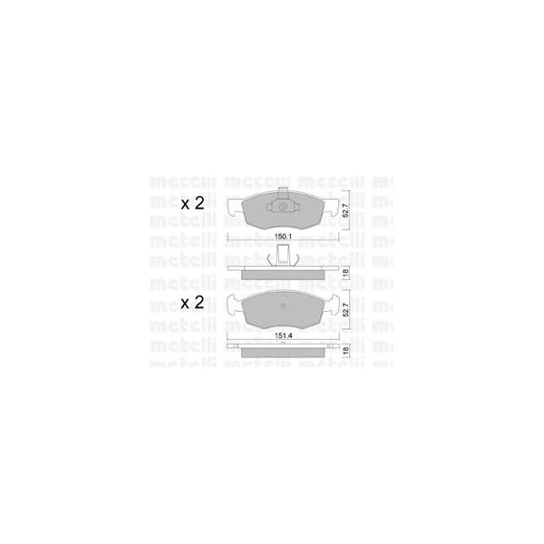 METELLI - 22-0274-2 (Комплект тормозных колодок, дисковый тормоз)