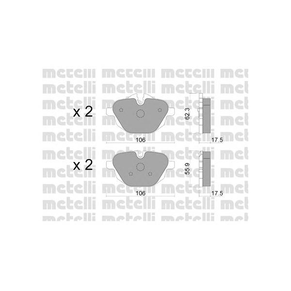 METELLI - 22-0920-0 (Колодки томозные задние для BMW 5 (F10), X3 (F25), X4 (F26))
