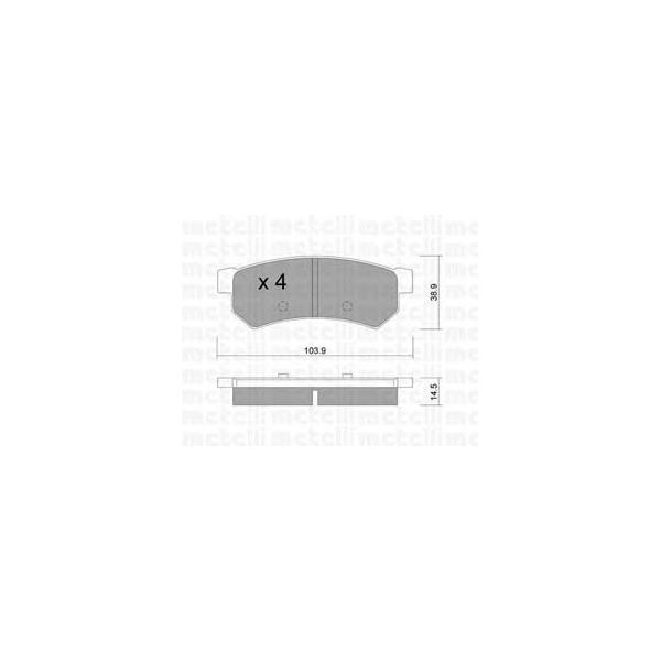 METELLI - 2208460 (Колодки тормозные задние дисковые к-кт)