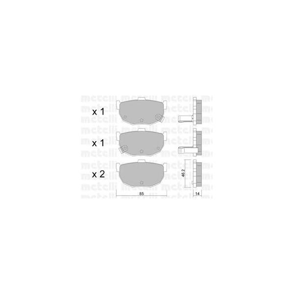 METELLI - 22-0362-0 (Комплект тормозных колодок, дисковый тормоз)