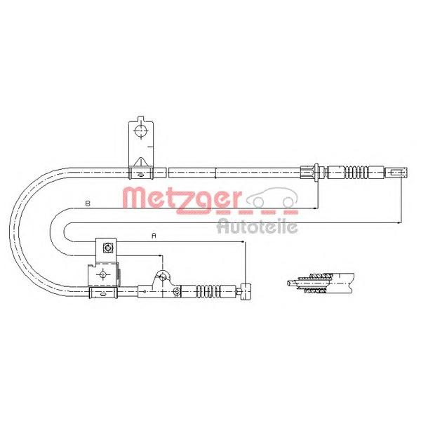 METZGER - 170004 (ТРОС, СТОЯНОЧНАЯ ТОРМОЗНАЯ СИСТЕМА METZGER 170004)