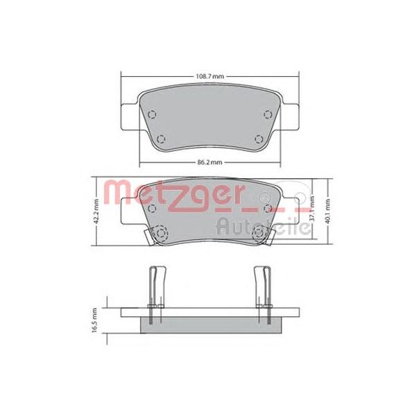 METZGER - 1170508 (Колодки с накладками в сборе для дисковых тормозов)