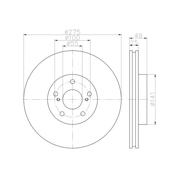 MINTEX - MDC1874 (Диск тормозной передний вентилируемый)