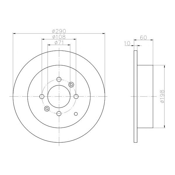 MINTEX - MDC1063 (Диск тормозной задн. 406 (8B) 406 Break (8E/F) 406 Coupe (8C) 406 Estate (8E/F) 406 Saloon (8B) 406)