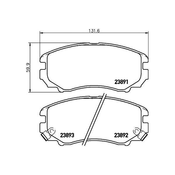 MINTEX - MDB2267 (HYUNDAI Tucson 2.0-2.7 05>,Coupe 02>/ KIA Sportage)