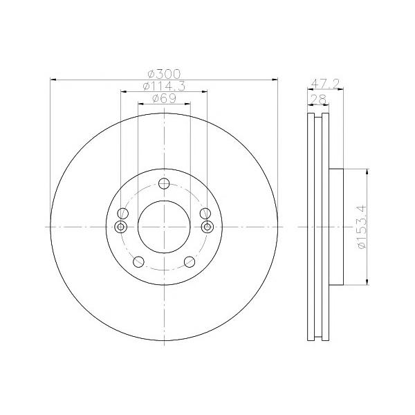 MINTEX - MDC2043 (Диск тормозной передн. EMBERA V (NF) i40 (VF) i40 CW (VF) ix35 (LM EL ELH) SONATA V (NF) SONATA V)