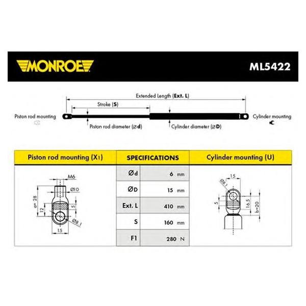 MONROE - ML5422 (Упор газовый)