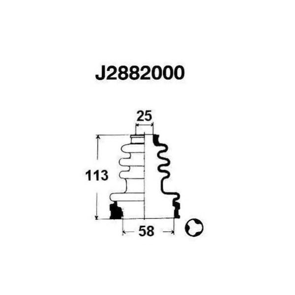 NIPPARTS - J2882000 (Пыльник ШРУСа Ø25 x Ø58 x 113 (трипоид))