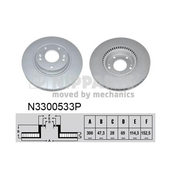 NIPPARTS - N3300533P (Диск тормозной передний)
