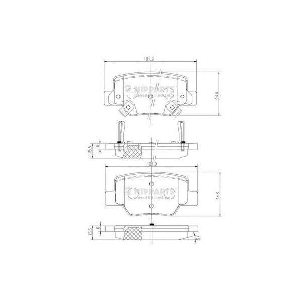 NIPPARTS - N3612040 (Колодки тормозные задние)