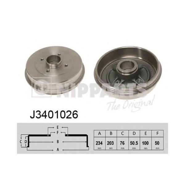 NIPPARTS - J3401026 (Барабан тормозной Ø203 x 50.5)