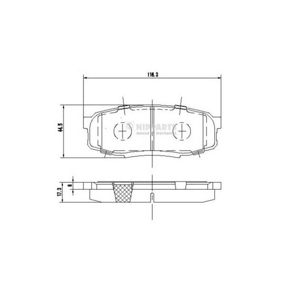 NIPPARTS - N3612043 (Колодки тормозные задние для Lexus LX 570 (URJ) 07~, Toyota Land Cruiser 200 07~, Toyota Tundra (_K5_) 07~)