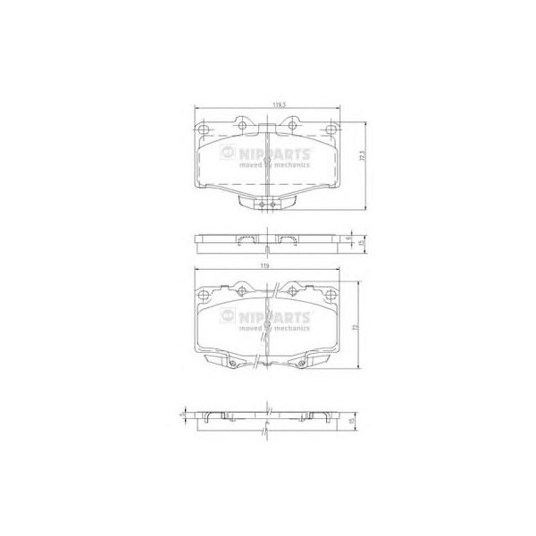 NIPPARTS - J3602071 (Комплект тормозных колодок, дисковый тормоз)