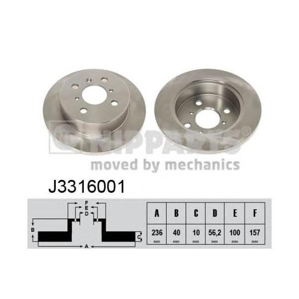 NIPPARTS - J3316001 (Тормозной диск)