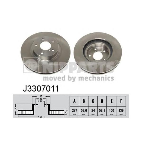 NIPPARTS - J3307011 (Диск тормозной передний Ø276x24)