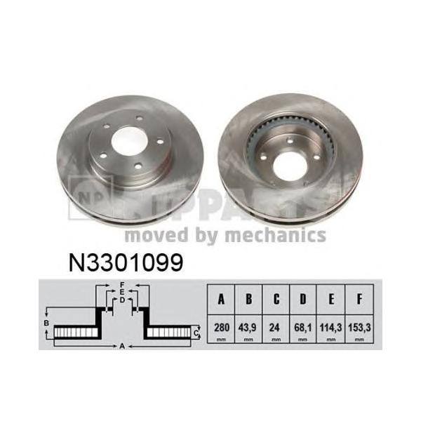 NIPPARTS - N3301099 (Диск тормозной передний Nissan Juke (F15) 2010~)