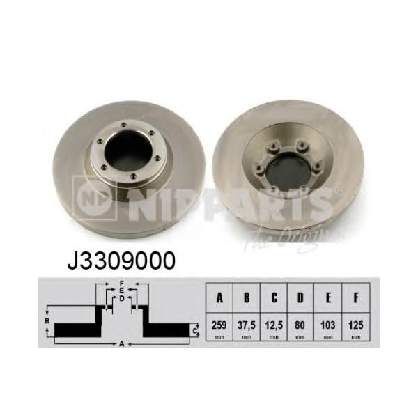 NIPPARTS - J3309000 (Тормозной диск)