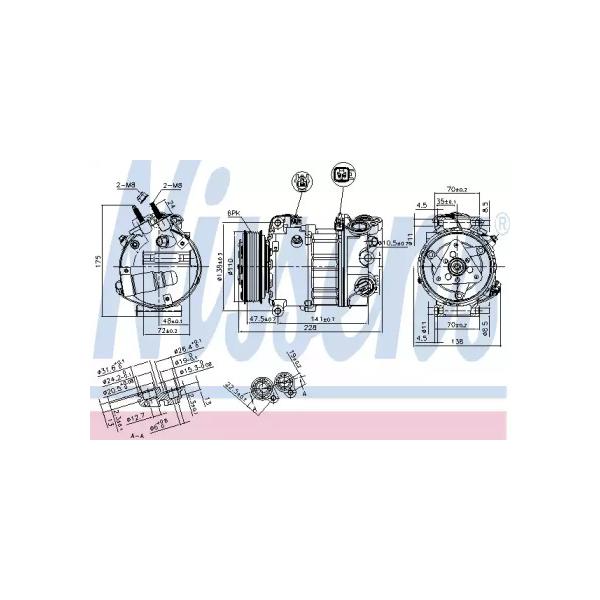 NISSENS - 890124 (Компрессор кондиционера JAGUAR XF (X250) (08-) 3.0 D|JAGUAR XF (X260) (15)