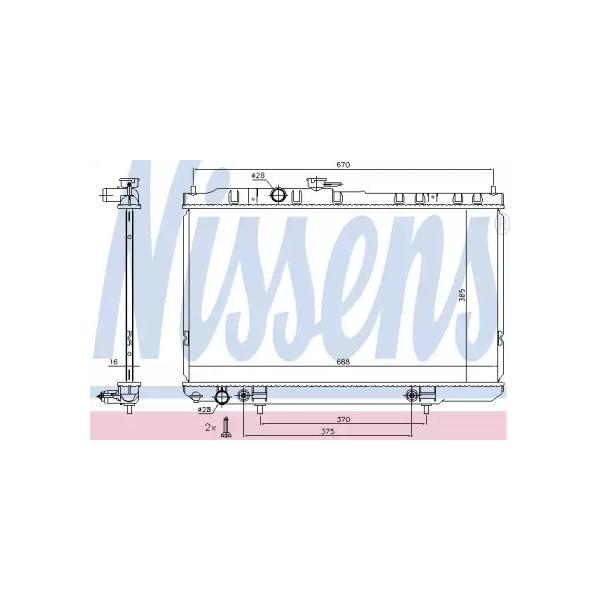NISSENS - 68736 (Радиатор системы охлаждения NISSAN: ALMERA Classic (B10) 1.6 16V 06-)