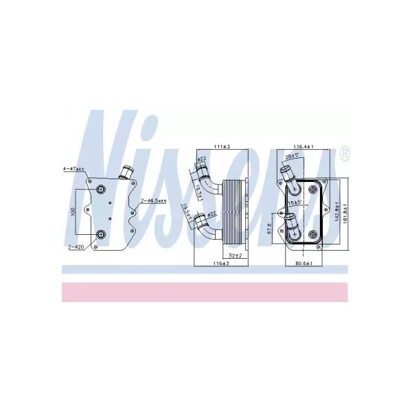 NISSENS - 90919 (Радиатор масляный Hyundai/Kia 2.0/2.2CRDI 09-)