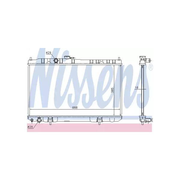 NISSENS - 68751 (Радиатор системы охлаждения NISSAN: ALMERA Classic (B10) 1.6 16V 06-)