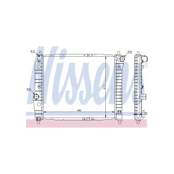 NISSENS - 61636 (Радиатор охлаждения двигателя 480x415 (МКПП) Chevrolet Aveo (T200/T250))