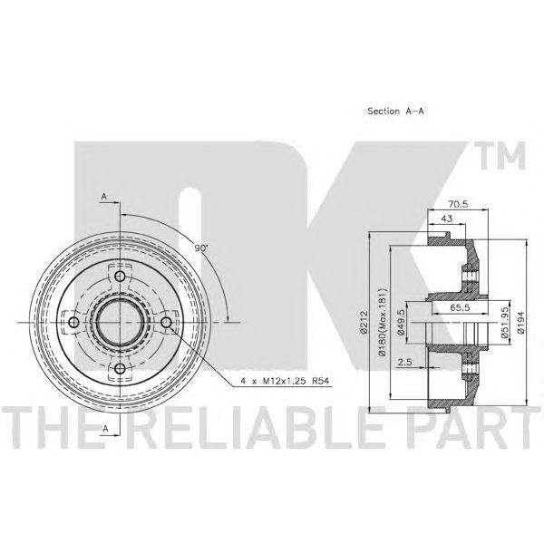 NK - 25 37 04 (Тормозной барабан)