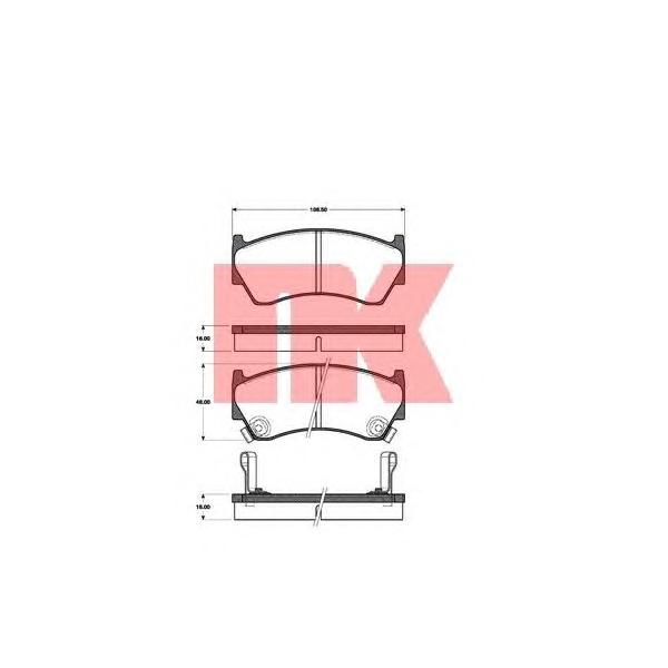 NK - 222244 (Колодки тормозные дисковые передние с звуковым предупреждением износа / NISSAN Almera-I,SUZUKI Baleno)