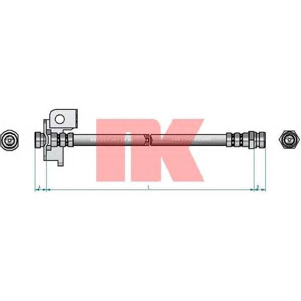 NK - 853482 (Шланг тормозной задний правый 305мм (барабаны) = 1E100 Kia Rio 2006~2011)