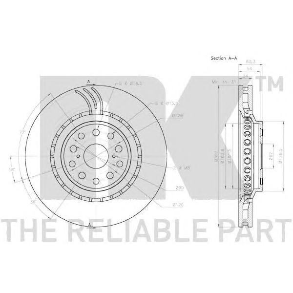 NK - 2045146 (Диск тормозной LEXUS LS460-600 передний левый вент.D=357мм.)