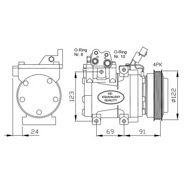 NRF - 32205 (Компрессор кондиционера! Hyundai Elantra 1.6i 00-06)