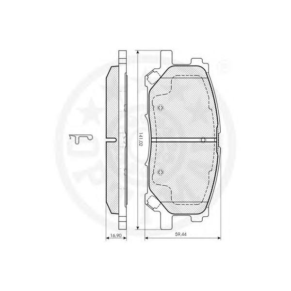 OPTIMAL - 12168 (Колодки тормозные дисковые  комплект LEXUS: RX (MHU3_  GSU3_  MCU3_))