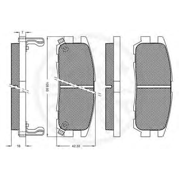 OPTIMAL - 9828 (Колодки тормозные задние Isuzu/Opel/GW)