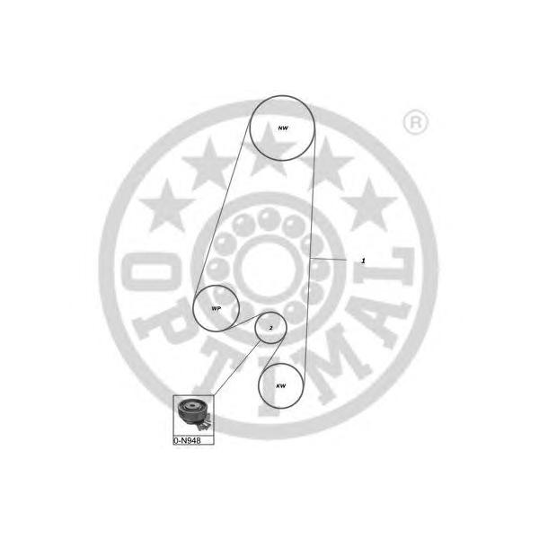 OPTIMAL - SK1162 (Комплект ремня ГРМ BEDFORD: ASTRA VAN Kombi  CHEVROLET: AVEO Stufenheck (T250  T255)  CORSA Pick-up)
